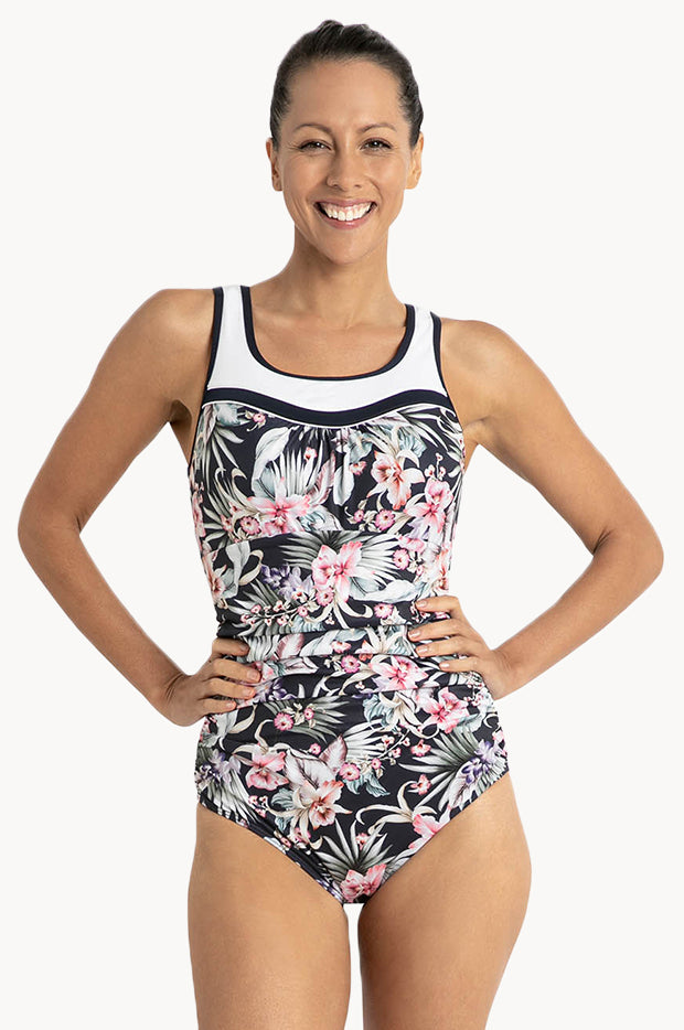 Poolproof Saltbeach Ruched Scoop Neck One Piece Swimwear Galore AU