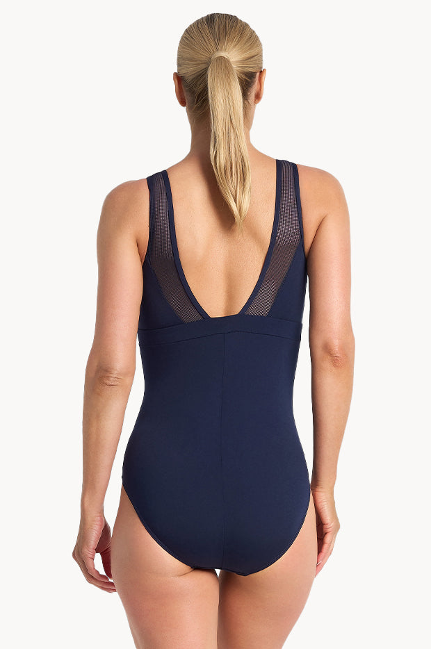 Rozella Taped High Neck One Piece