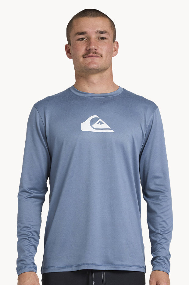 Mens Solid Streak Long Sleeve Suntop