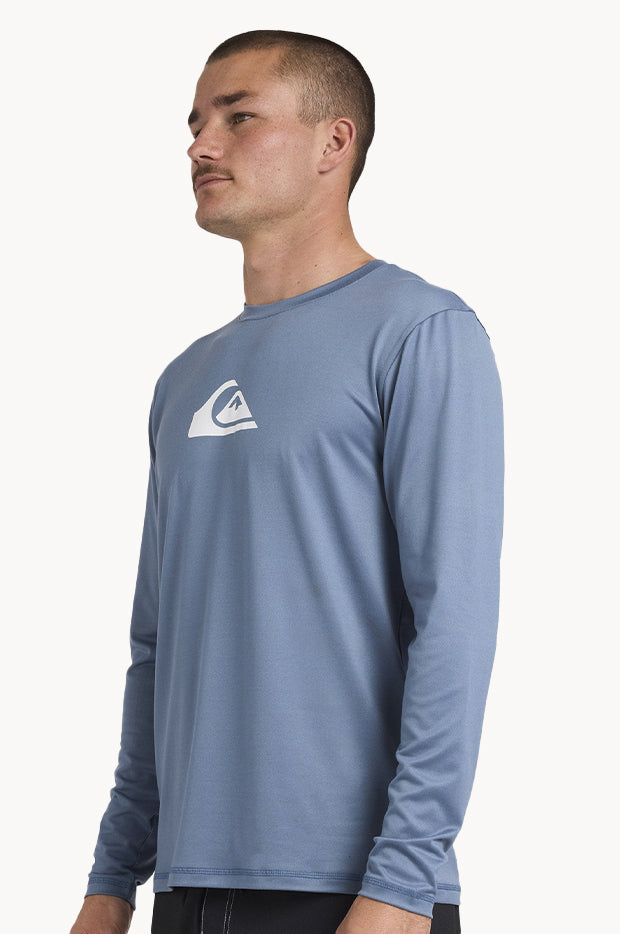 Mens Solid Streak Long Sleeve Suntop