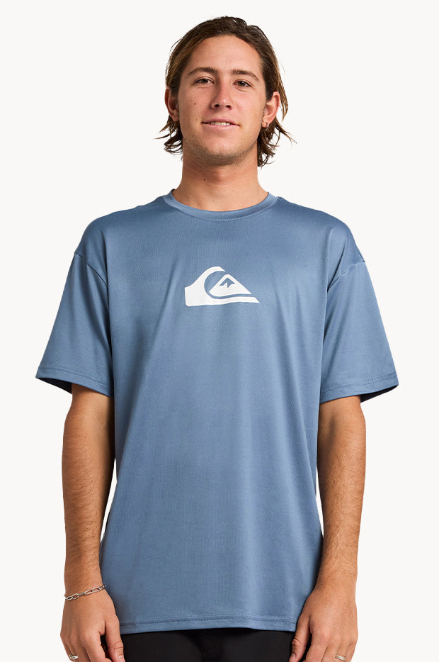 Mens Solid Streak Short Sleeve Suntop