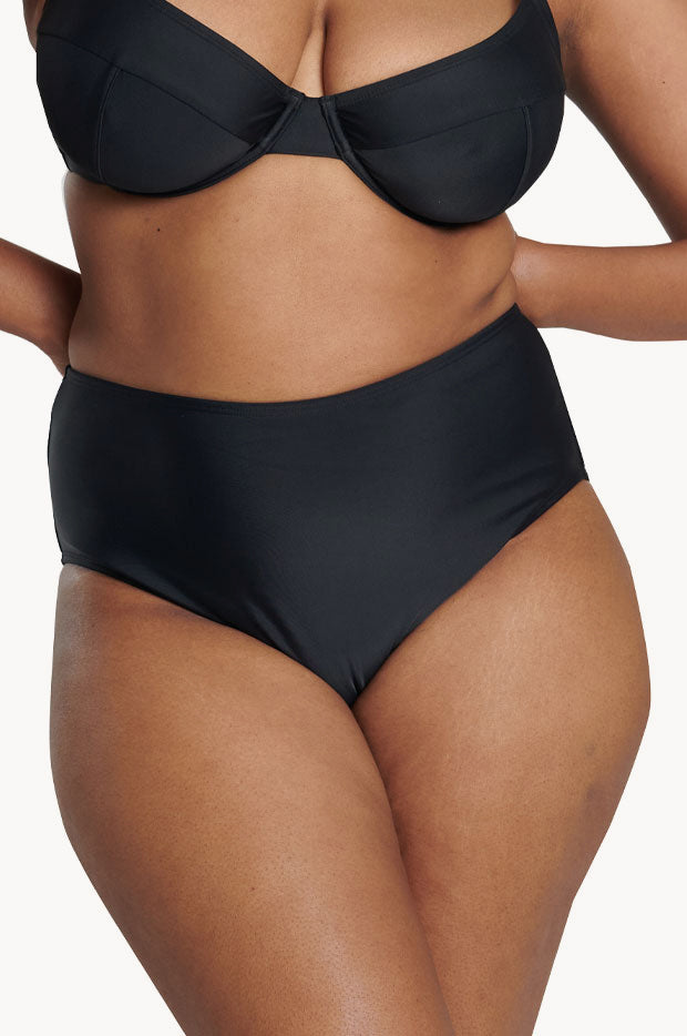 Plain High Waist Full Brief