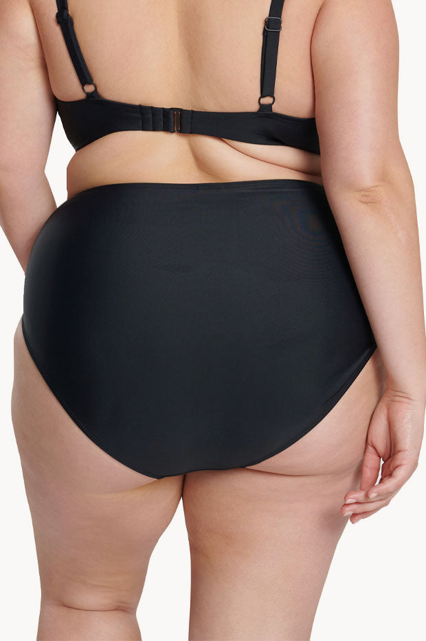 Plain High Waist Full Brief