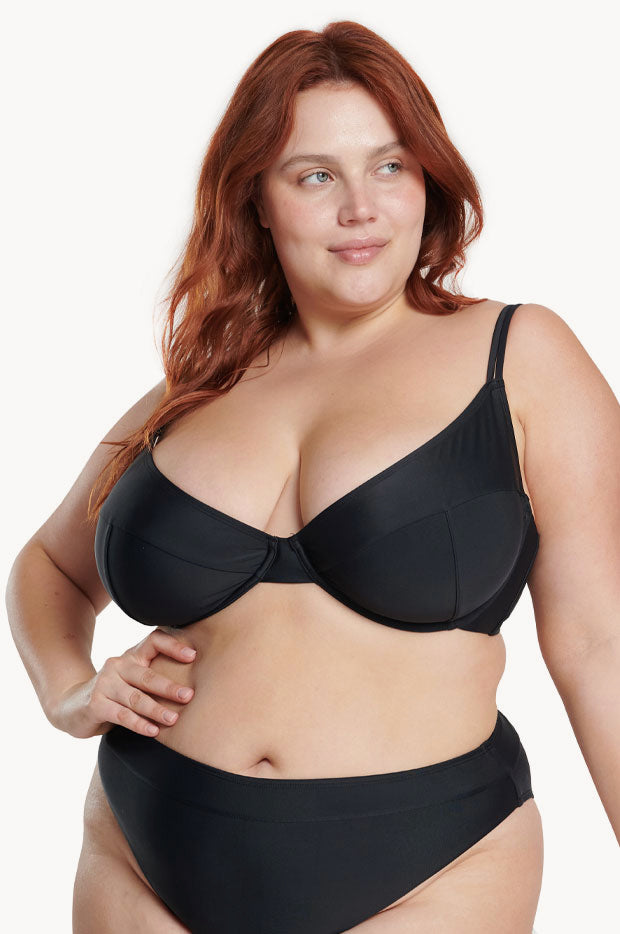 Plain HH/I Cup Balconette Bra