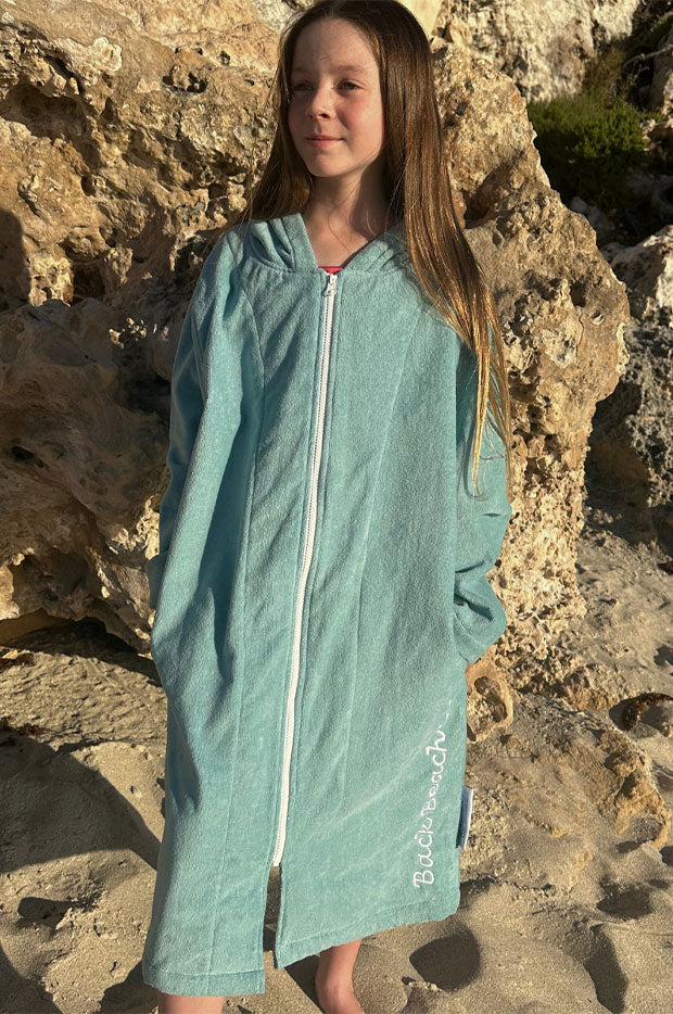 Kids Reef Waters Hooded Towelling Robe 5-7Y