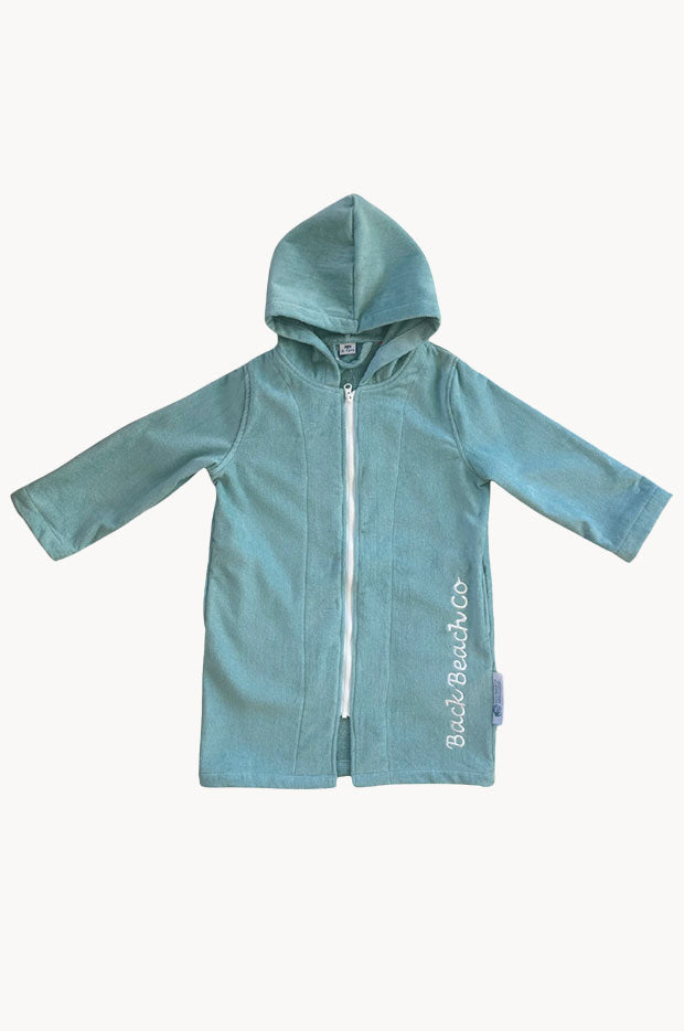 Kids Reef Waters Hooded Towelling Robe 5-7Y