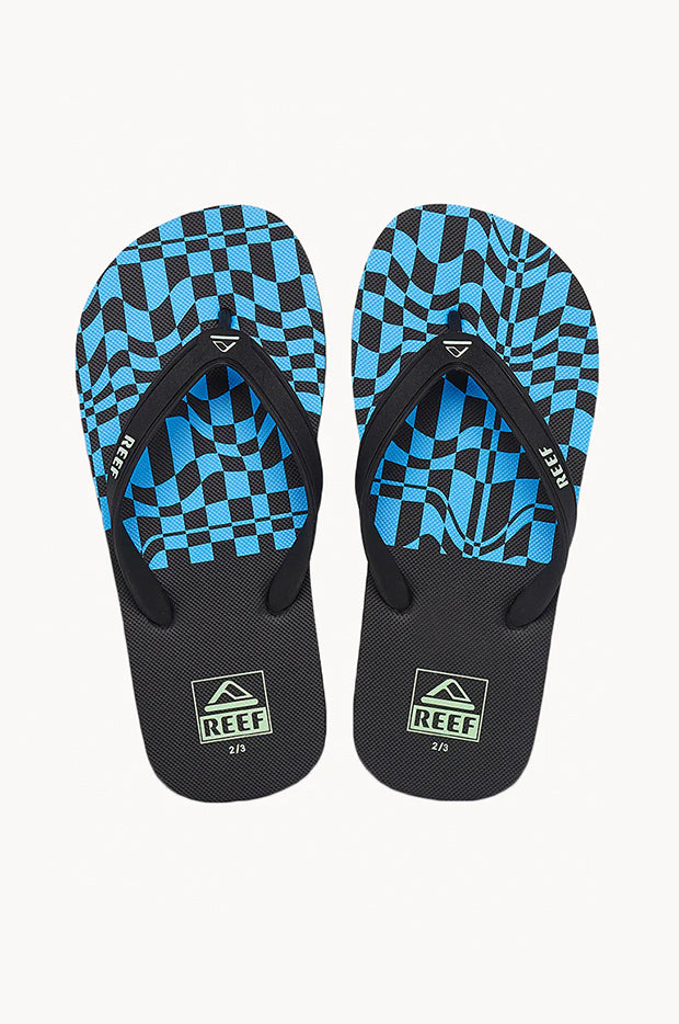 Reef - Boys Swell Checkers Switchfoot Thong - Black/Blue | Swimwear ...
