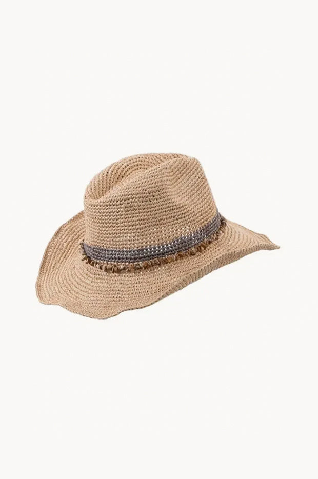 Castaway Taupe Raffia Cowboy Hat