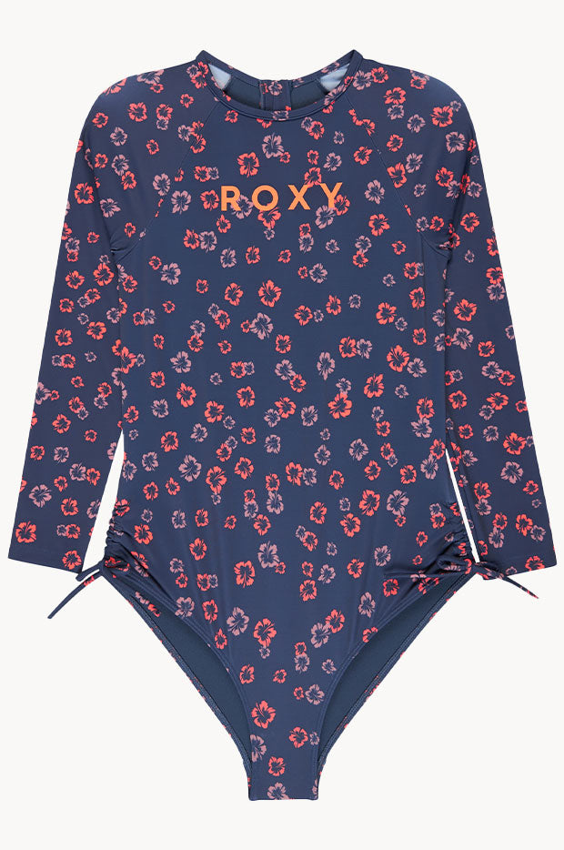 Girls Cute Ditsy Long Sleeve Sunsuit