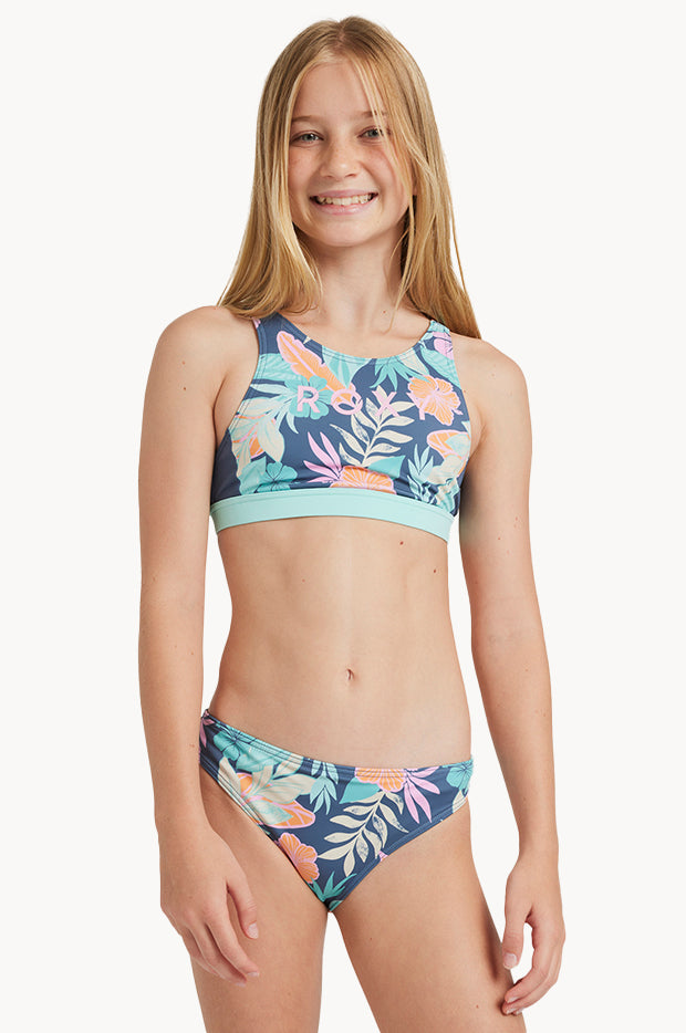 Girls Tropical Active Crop Set