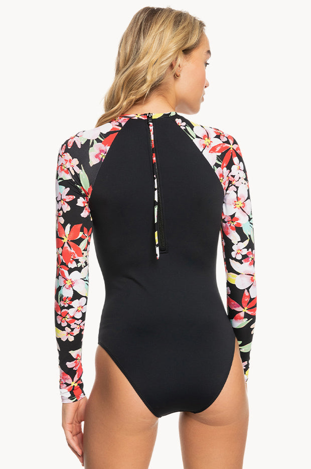 Roxy New Life Long Sleeve Sunsuit Black/Multi Swimwear Galore AU