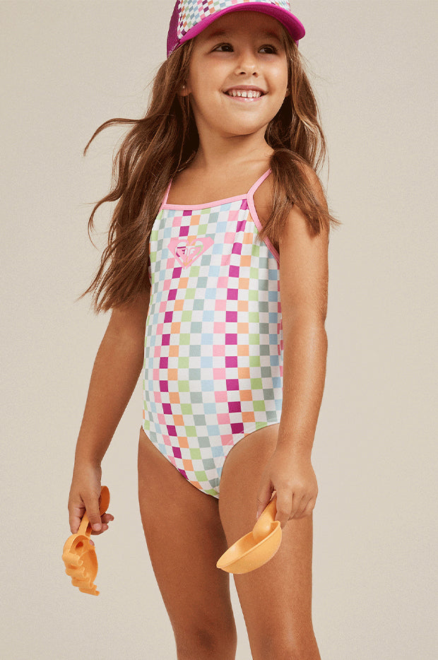 Toddler Girls Rainbow Check Sporty One Piece