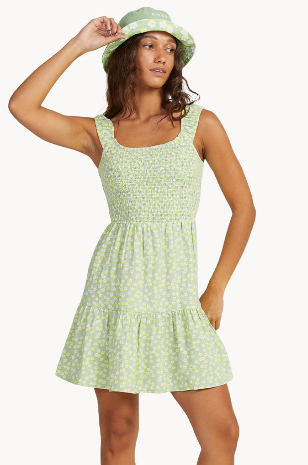 roxy green dress Roxy Mini Dress-Green/White M