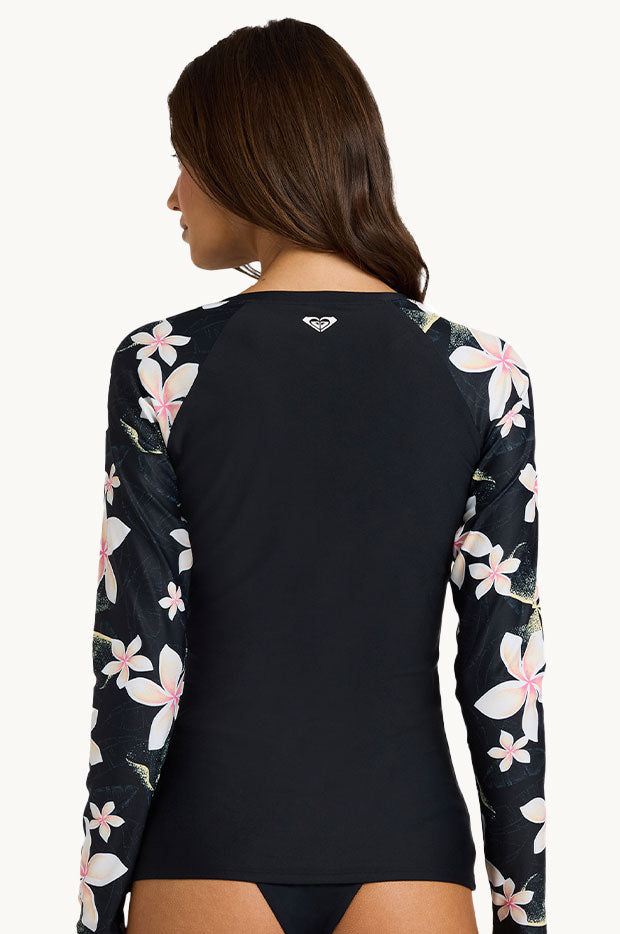 Hibiscus Basic Mix Long Sleeve Zip Suntop