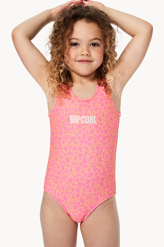 Girls Floral Reversible One Piece