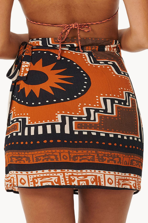 Pacific Dreams Mini Wrap Skirt