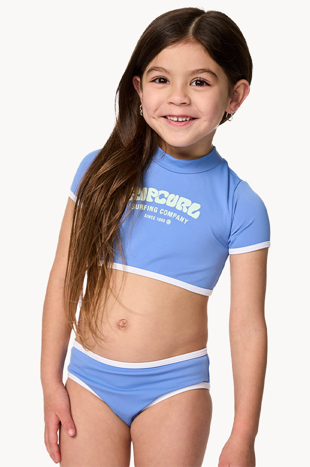 Girls Surf Puff Crop Suntop Set