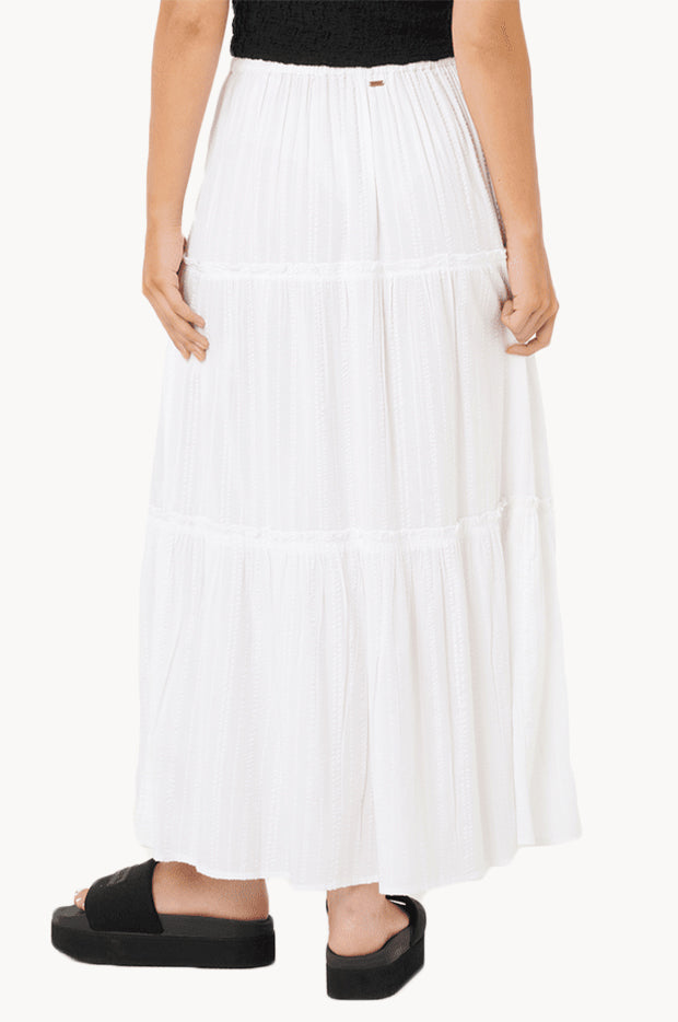 Rip Curl - Haze Tiered Maxi Skirt - White | Swimwear Galore US