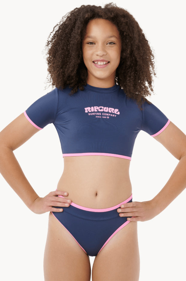Girls Surf Puff Crop Suntop Set