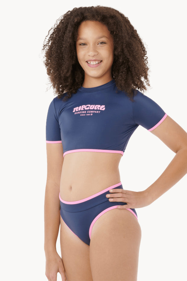 Girls Surf Puff Crop Suntop Set