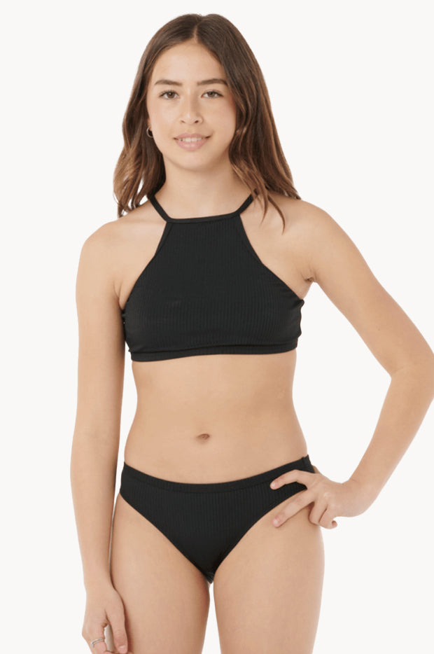 Girls Premium Rib 2.0 High Neck Crop Set