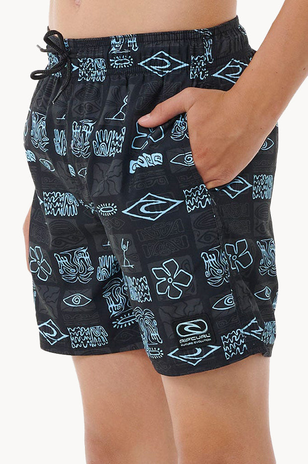 Boys Tropic Daze Floral Volley Boardshort