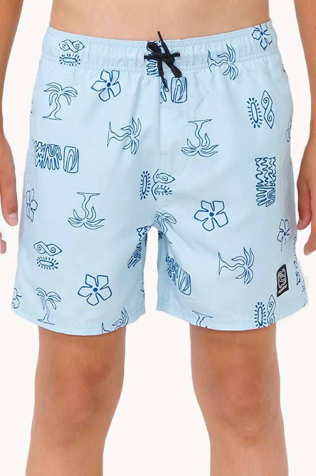 Boys Evolution Motif Volley Boardshort