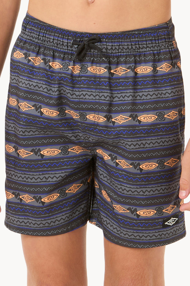 Boys Raw Energy Stripe Volley Boardshort