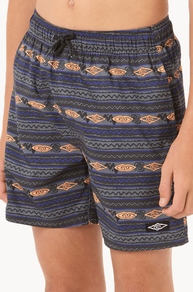 Boys Raw Energy Stripe Volley Boardshort