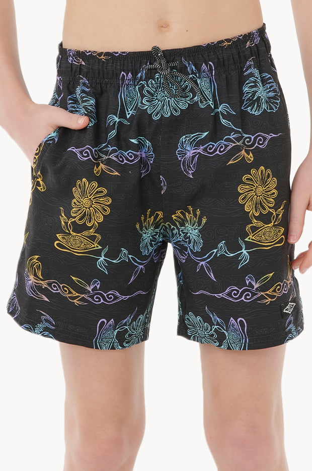 Boys Tropic Daze Floral Volley Boardshort
