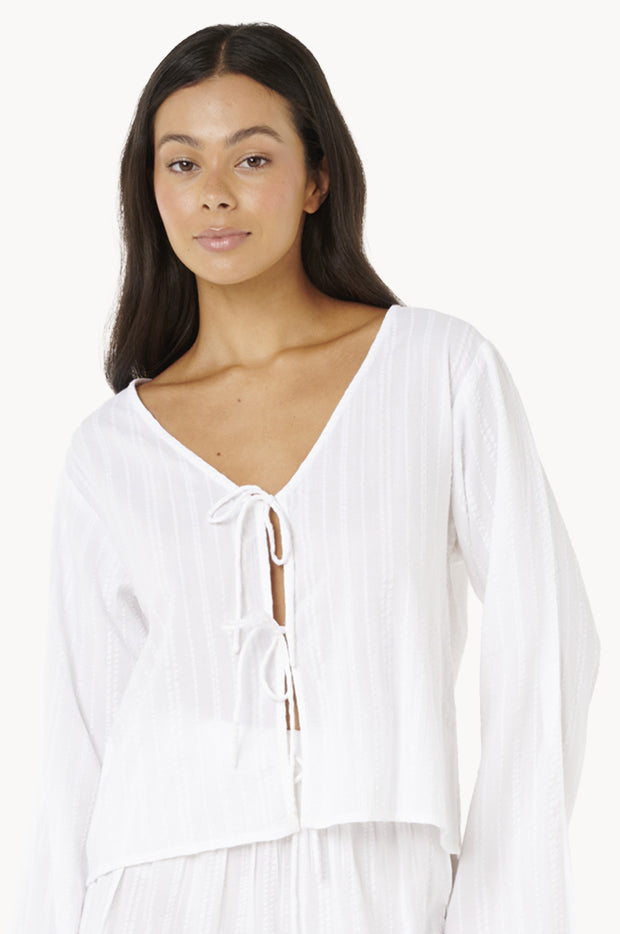 Haze Tie Front Long Sleeve Top