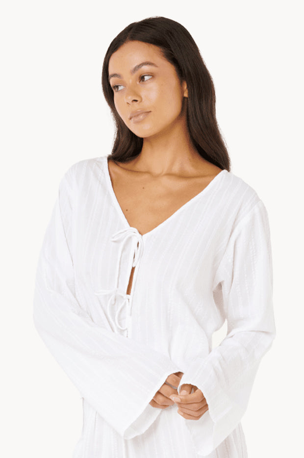 Haze Tie Front Long Sleeve Top