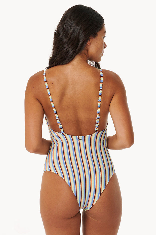 Tropics Stripe Cheeky One Piece