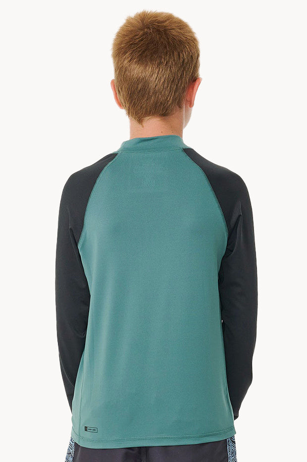 Bluestone Rip Rip Curl - Boys Shock Long Sleeve Suntop - Bluestone | Swimwear Galore AU
