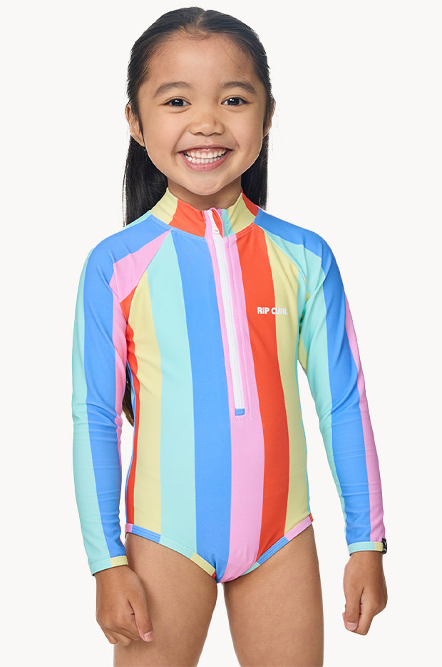 Girls Rainbow Stripe Sunsuit