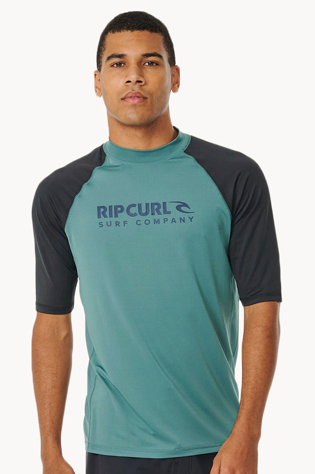 Bluestone Rip Rip Curl - Mens Shock Short Sleeve Suntop - Bluestone | Swimwear Galore US