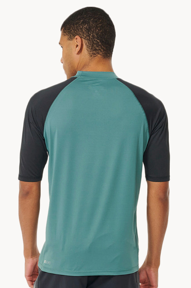 Bluestone Rip Rip Curl - Mens Shock Short Sleeve Suntop - Bluestone | Swimwear Galore US