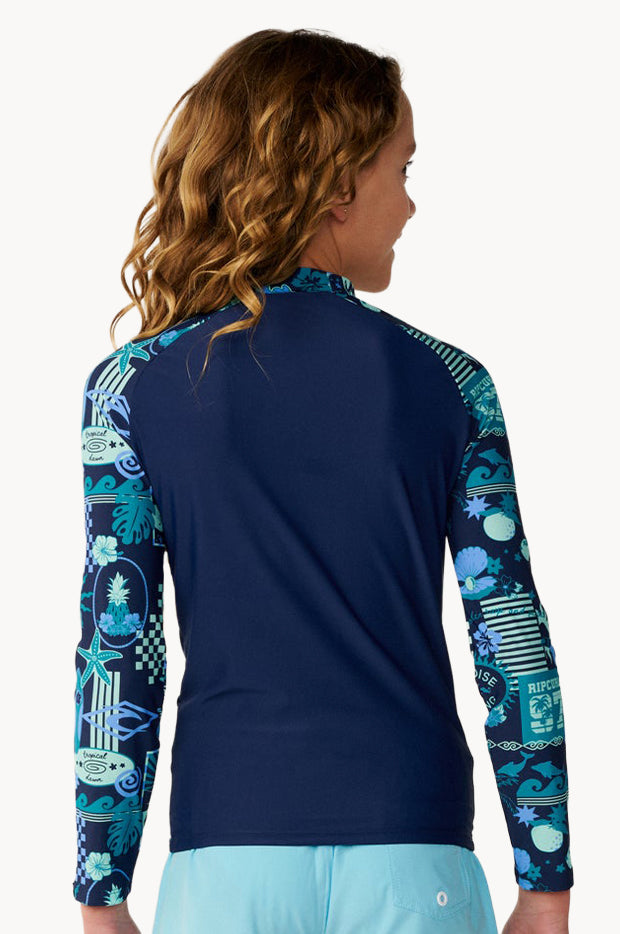 Girls Splice Costa Del Sol Long Sleeve Suntop
