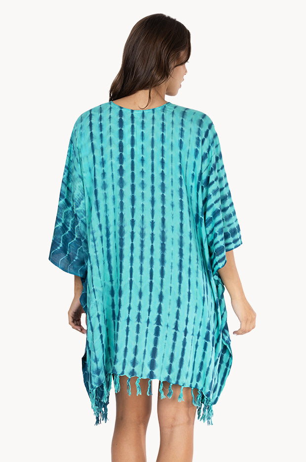 Crackle Tie Dye V Neck Cover Up