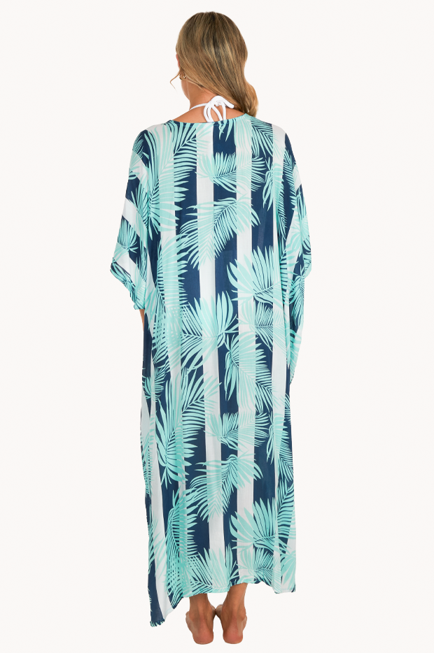 Stripe Leaf Long Kaftan