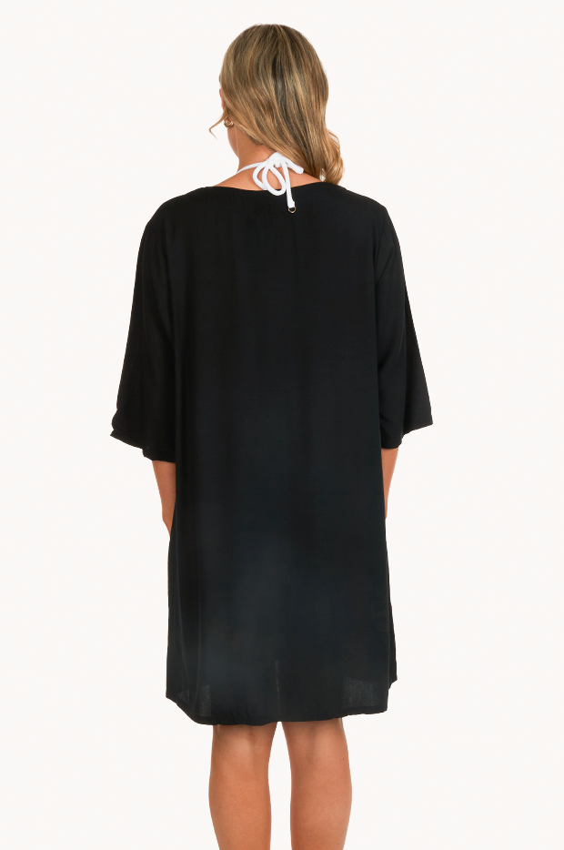 Sundrenched - Plain Tunic - Black | Swimwear Galore AU