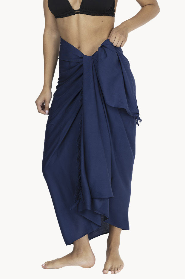 Long Plain Fringed Sarong