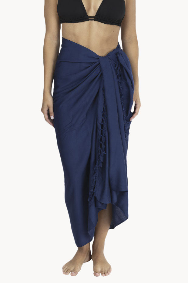 Long Plain Fringed Sarong