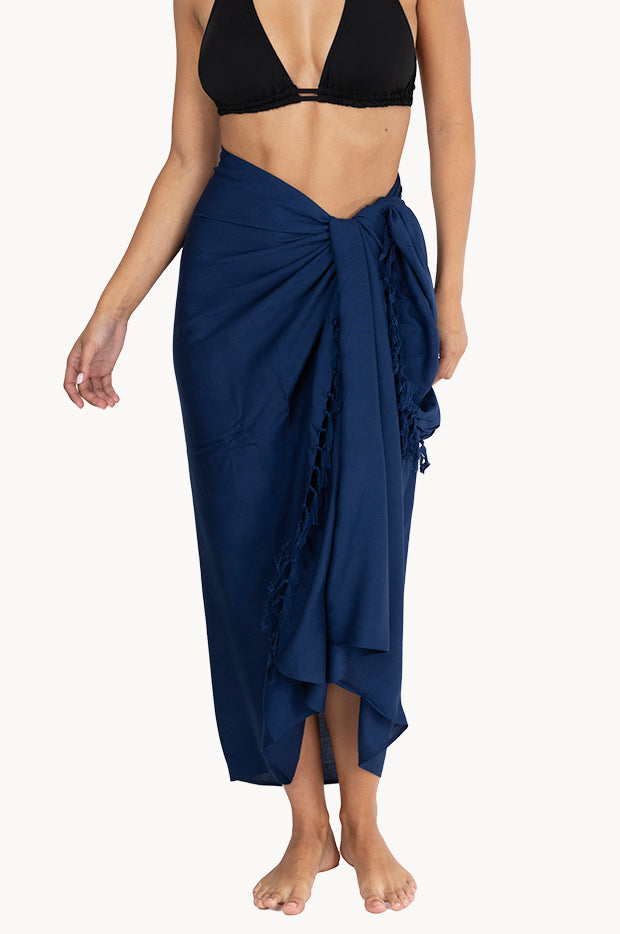 Long Plain Fringed Sarong