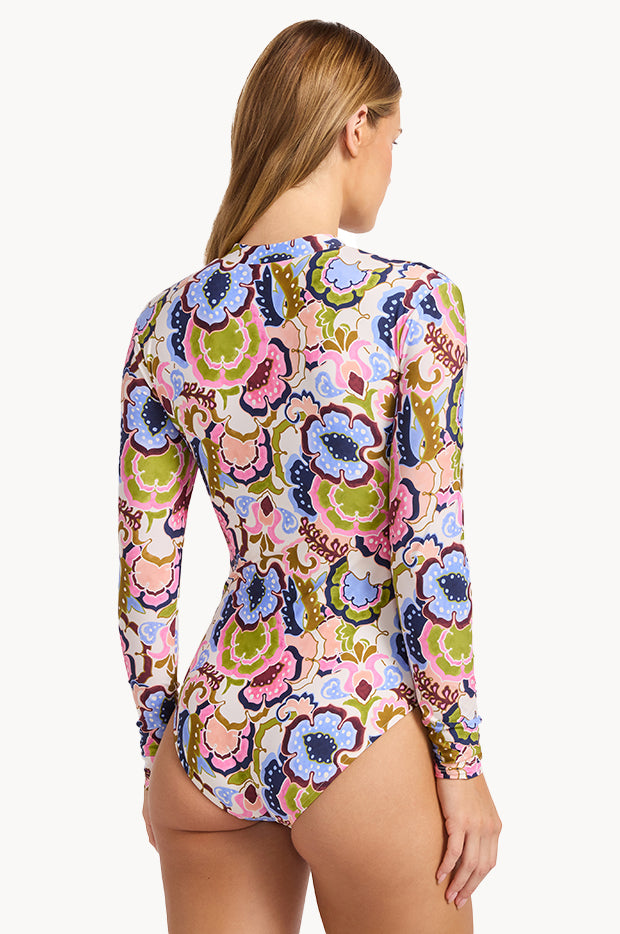 Sea Blossom Zip Front Sunsuit