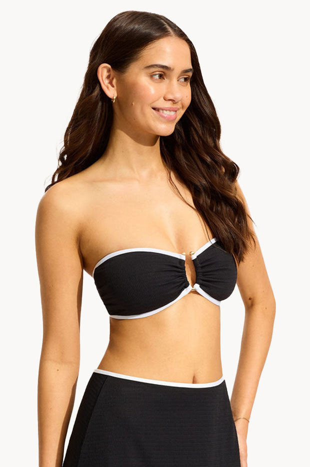 Seafolly Palermo ring Front Bandeau In Cosmo Red main image 0
