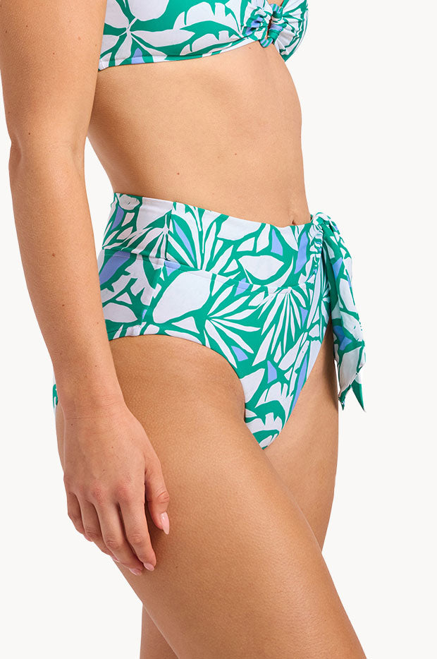 Retro Reef Tie Front High Waisted Pant