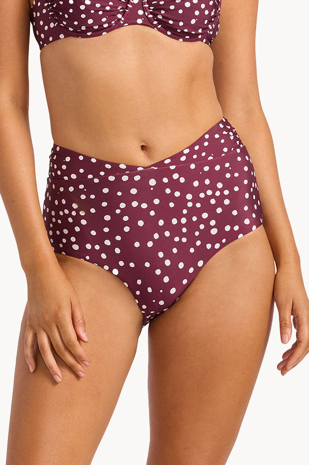 Dolce Dot Ruched Band High Waist Pant