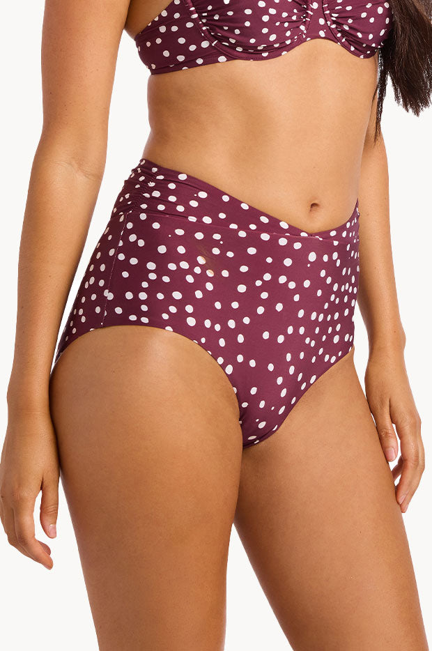 Dolce Dot Ruched Band High Waist Pant