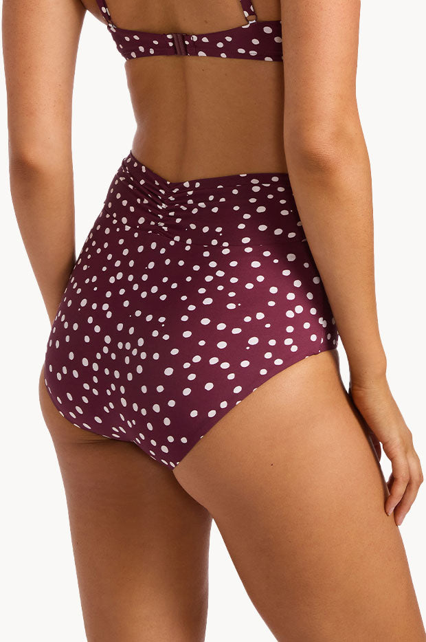 Dolce Dot Ruched Band High Waist Pant